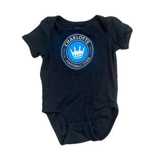 Charlotte Football Club Charlotte FC Black logo Onesie - 24m - MLS soccer onesie